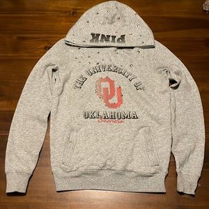 Womens Oklahoma Sooners VS PINK Hoodie with rhinestones